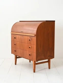 Pamono Vintage Scandinavian Secretaire in Teak, 1950s><noscript><img width=