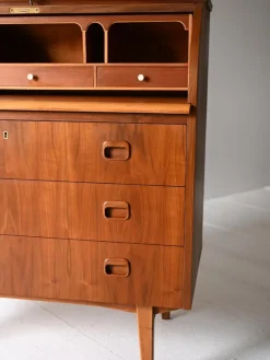 Pamono Vintage Scandinavian Secretaire in Teak, 1950s><noscript><img width=
