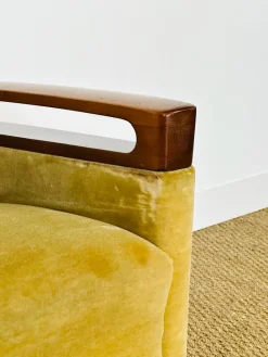 Sale Pamono Vintage Scandinavian Teak and Velvet Convertible Sofa and Armchair, 1960s, Set of 2
