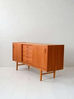 Pamono Vintage Scandinavian Teak Sideboard by Nils Jonsson, 1960s><noscript><img width=