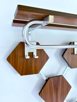 Pamono Vintage Scandinavian Wood Wall Coat Rack> Racks, Hooks & Valets