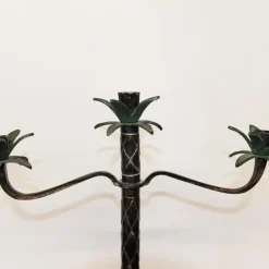 Hot Pamono Vintage Scored Metal Palm Tree Candelabras, 1980s, Set of 2