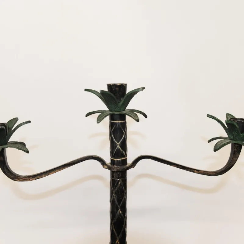Hot Pamono Vintage Scored Metal Palm Tree Candelabras, 1980s, Set of 2
