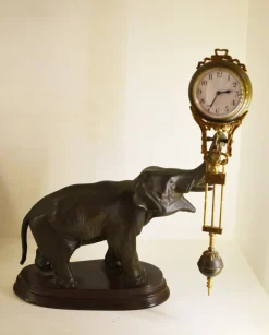 Pamono Vintage Sculptural Elephant Clock> Clocks