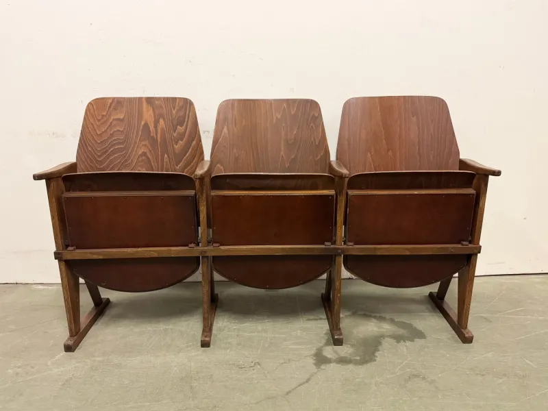 New Pamono Vintage 3-Seat Cinema Theatre Bench from Ton, 1960s
