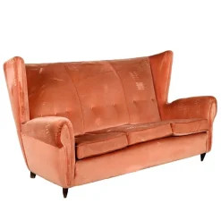 Pamono Vintage 3-Seater Velvet Sofa, Italy, 1950s> Couches & Sofas