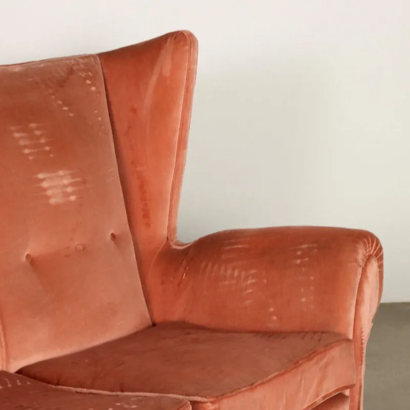 Pamono Vintage 3-Seater Velvet Sofa, Italy, 1950s> Couches & Sofas
