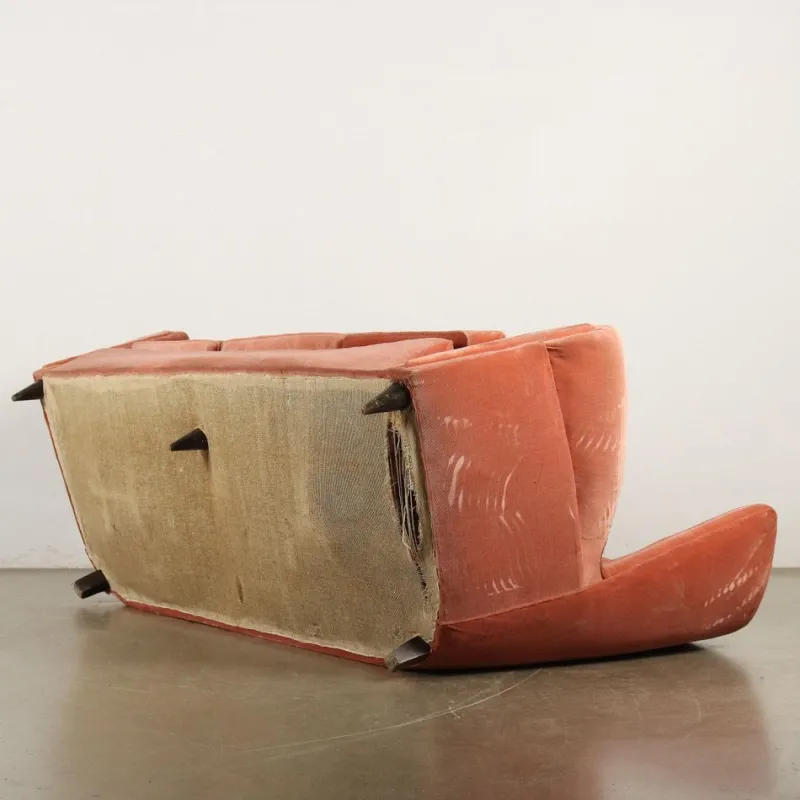 Pamono Vintage 3-Seater Velvet Sofa, Italy, 1950s> Couches & Sofas