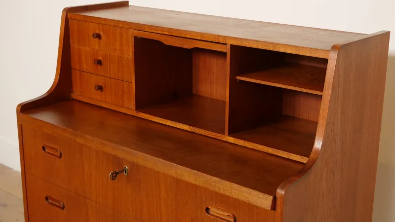 Pamono Vintage Secretaire in Teak> Secretaires