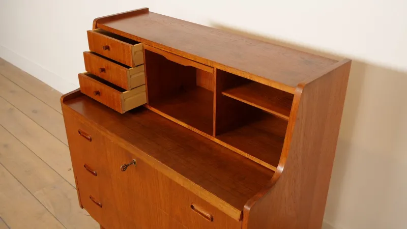 Pamono Vintage Secretaire in Teak> Secretaires