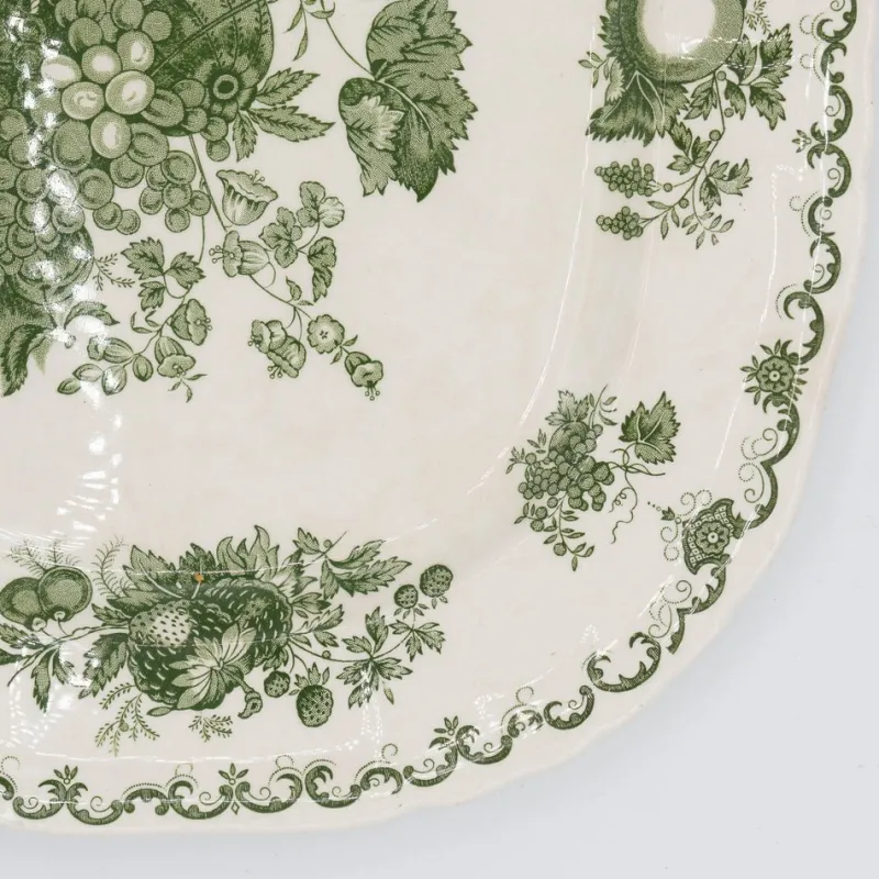 Pamono Vintage Serving Plates with Green Fruit Basket Decor from Masons, 1950s, Set of 2> Serving Dishes