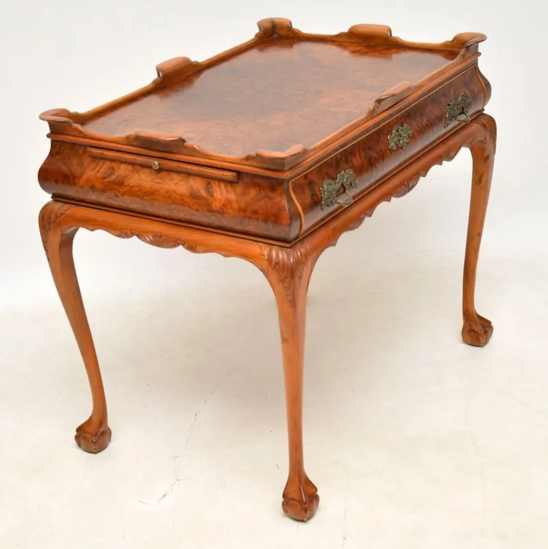 Pamono Vintage Side Table in Burr Walnut, 1920s> Coffee & Side Tables