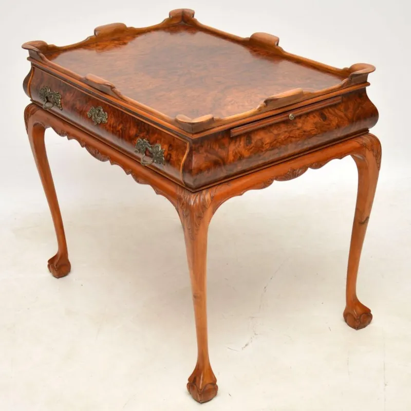 Pamono Vintage Side Table in Burr Walnut, 1920s> Coffee & Side Tables