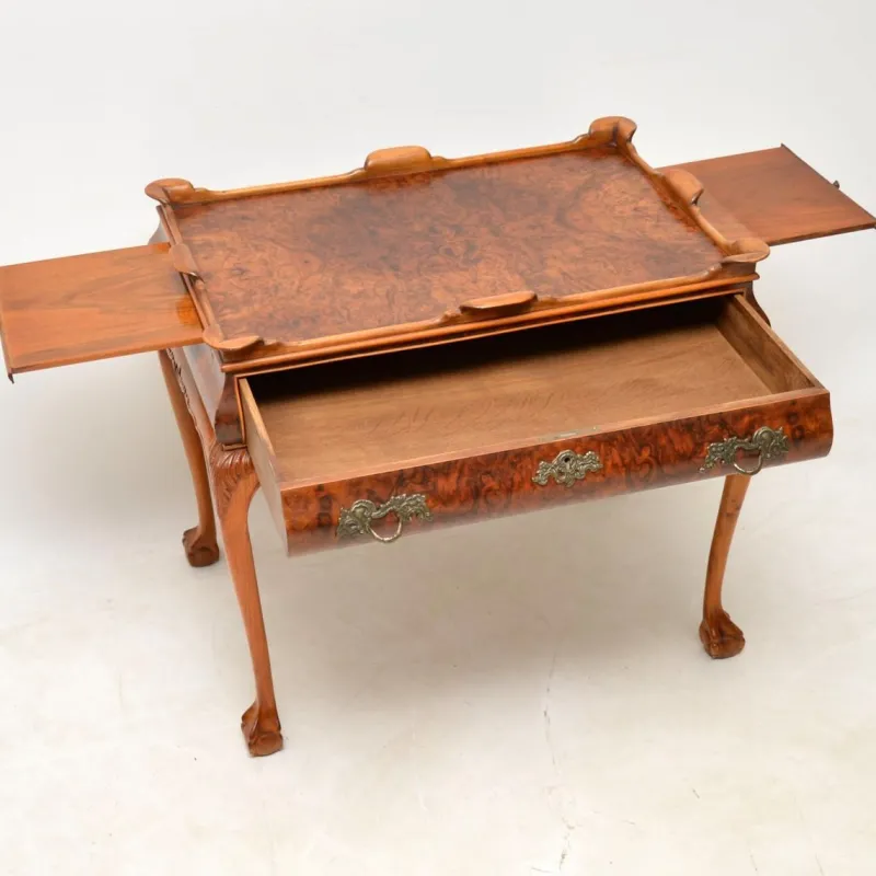 Pamono Vintage Side Table in Burr Walnut, 1920s> Coffee & Side Tables