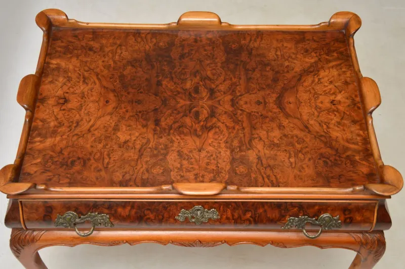 Pamono Vintage Side Table in Burr Walnut, 1920s> Coffee & Side Tables