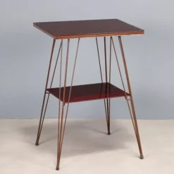 Discount Pamono Vintage Side Table with Metal Frame and Double Glass Top, 1960s