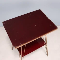 Discount Pamono Vintage Side Table with Metal Frame and Double Glass Top, 1960s