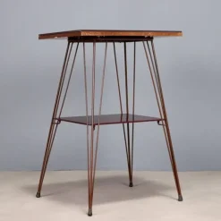 Discount Pamono Vintage Side Table with Metal Frame and Double Glass Top, 1960s