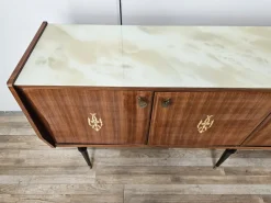 Pamono Vintage Sideboard in Mahogany with Glass Top, 1960