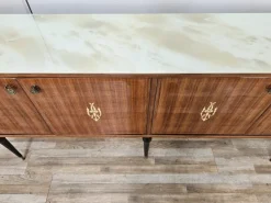 Pamono Vintage Sideboard in Mahogany with Glass Top, 1960