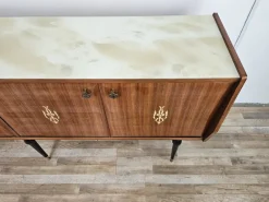 Pamono Vintage Sideboard in Mahogany with Glass Top, 1960