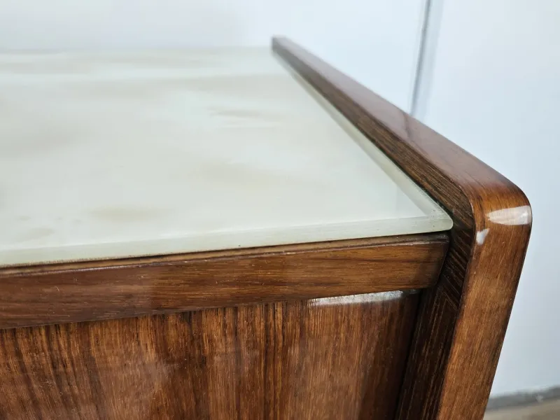 Pamono Vintage Sideboard in Mahogany with Glass Top, 1960