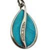 Pamono Vintage Silver 925 and Turquoise with Diamond Pendant Necklace> Necklaces