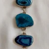 Pamono Vintage Silver Bracelet with Blue Agate Stones, 1970s> Bracelets