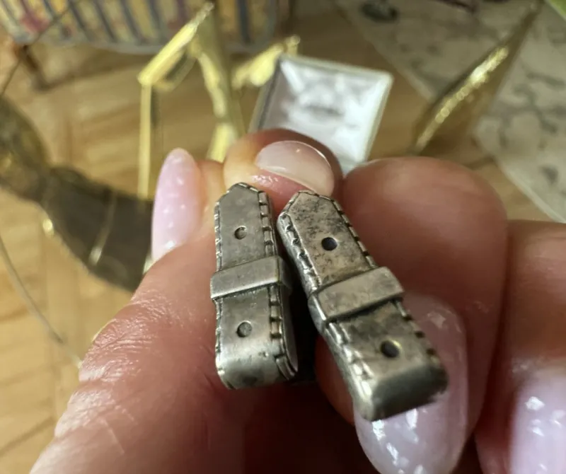 Hot Pamono Vintage Silver Cufflinks in Original Box from Hermes