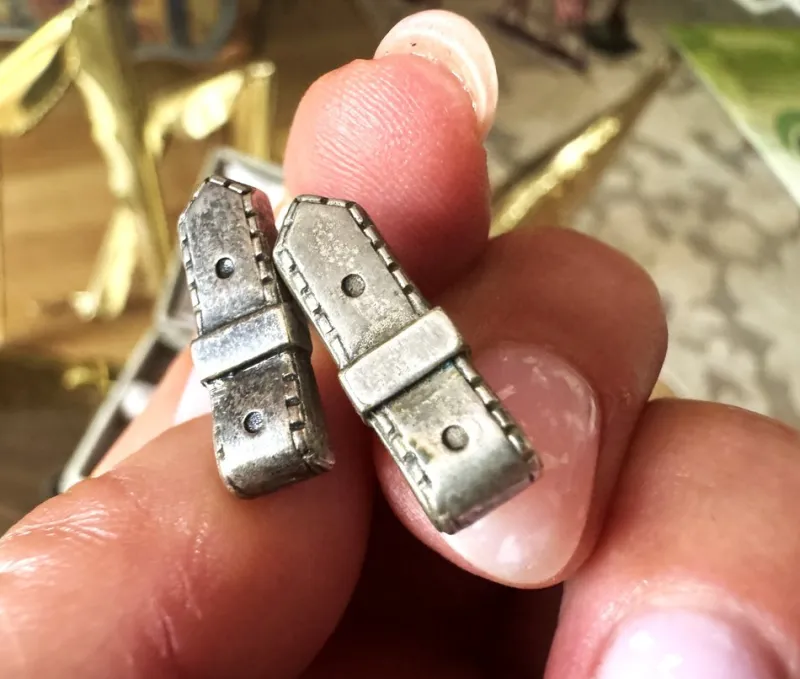 Hot Pamono Vintage Silver Cufflinks in Original Box from Hermes