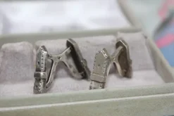 Hot Pamono Vintage Silver Cufflinks in Original Box from Hermes