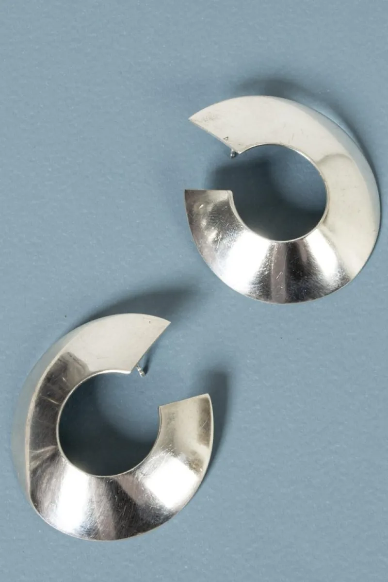 Pamono Vintage Silver Earrings by Regitze Overgaard, 1980s, Set of 2> Earrings