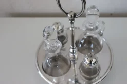 Pamono Vintage Silver-Plated Condiment Set by Fleuron Christofle, France, 1970s, Set of 4> Salt & Pepper Shakers