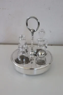 Pamono Vintage Silver-Plated Condiment Set by Fleuron Christofle, France, 1970s, Set of 4><noscript><img width=