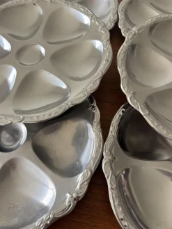 Pamono Vintage Silver-Plated Oyster Plates, Set of 6><noscript><img width=