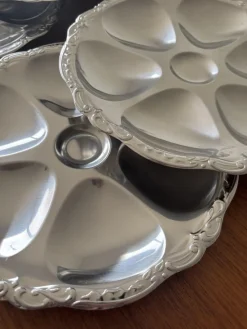 Pamono Vintage Silver-Plated Oyster Plates, Set of 6><noscript><img width=