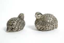 Pamono Vintage Silver-Plated Quail Salt and Pepper Shakers from Gucci, 1960s, Set of 2