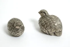 Pamono Vintage Silver-Plated Quail Salt and Pepper Shakers from Gucci, 1960s, Set of 2