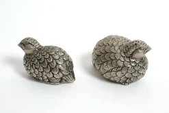 Pamono Vintage Silver-Plated Quail Salt and Pepper Shakers from Gucci, 1960s, Set of 2