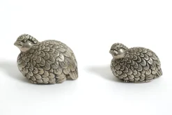 Pamono Vintage Silver-Plated Quail Salt and Pepper Shakers from Gucci, 1960s, Set of 2