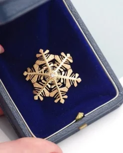 Pamono Vintage Snowflake Diamond Brooch> Brooches