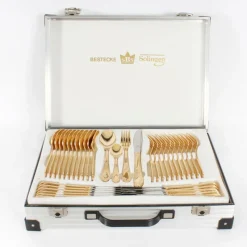 Pamono Vintage Solingen Gold Plated Canteen Cutlery, Set of 69> Cutlery & Serving Utensils