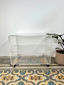 Outlet Pamono Vintage Space Age Acrylic Record Cart, 1960s