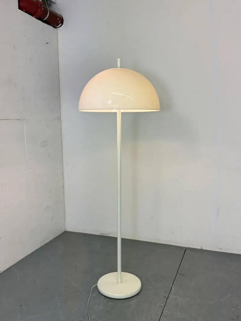 New Pamono Vintage Space Age Modernist White Mushroom Shape Floor Lamp from Dijkstra Lampen, 1970s