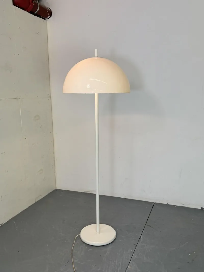 New Pamono Vintage Space Age Modernist White Mushroom Shape Floor Lamp from Dijkstra Lampen, 1970s