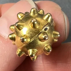 Best Pamono Vintage Sputnik Locket 18k Yellow Gold Charm Pendant, 1920s