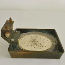Discount Pamono Vintage Square Push Pull Door Handle in Bronze and Glass, 1960s