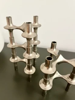 Hot Pamono Vintage Stackable Candlestick Orion Series from Stoff Nagel, Germany, 1970s, Set of 2
