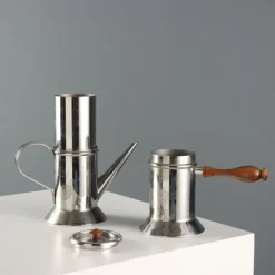 Pamono Vintage Stainless Steel Coffee Maker by Riccardo Dalisi for Alessi><noscript><img width=