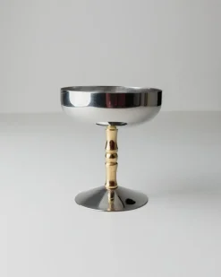 Sale Pamono Vintage Stainless Steel Champagne Bowls in Bamboo, Italy, 1970s, Set of 6